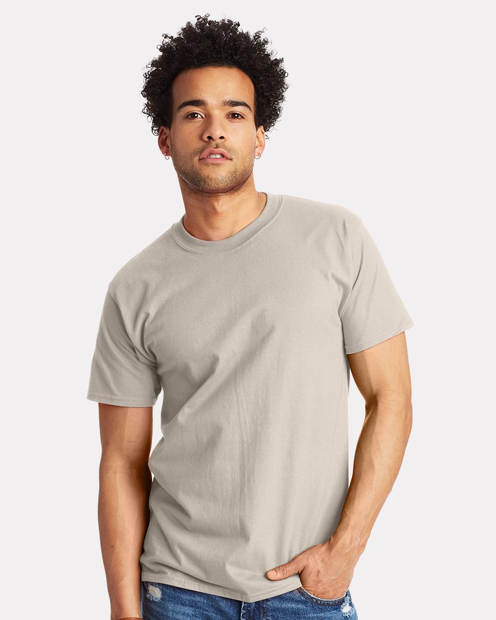 Hanes Men's 100 Percent Cotton Crew Neck T-Shirt - 5180 